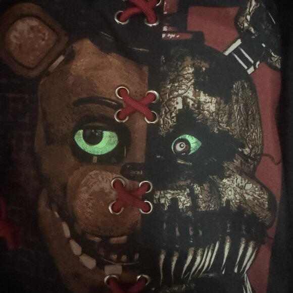 Five Nights At Freddy s FNAF Split Freddy Glow In The Dark Eyes Backpack NEW - Picture 3 of 10